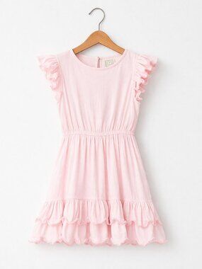 Sail to Sable  Palm Beach Lately  Pink Blush Ruffle Mini Dress L NWT